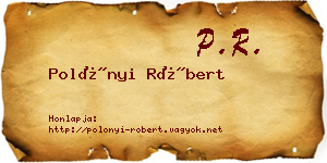 Polónyi Róbert névjegykártya
